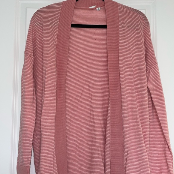Light Pink Cardigan with White Stripes by GAP - Picture 1 of 3